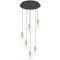 390279 Люстра диммируемая TERQUE, 6X5,4W (LED), 3000K, 3060lm, ?540, сталь, черный, матовая латунь/стекло, прозрачный