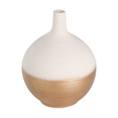 421417 SARYKSU Декоративная ваза керамика белый золотой H185