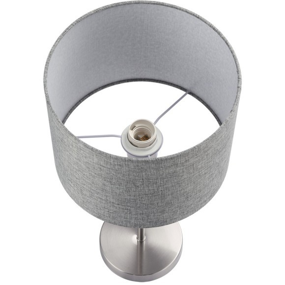 8251/1T MODERNI LN25 000  никель/серый, металл/текстиль Настольная лампа Е27 60W 220V NIKKI