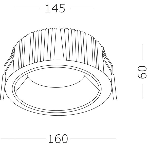ST755.538.18 Св-к встр. Белый LED 1*18W 3000K 1 620Lm Ra80 120° IP20 D160xH60 100-240V Встраиваемые светильники