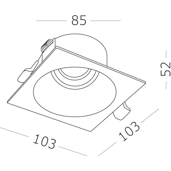 ST207.418.01 Св-к встр. Черный GU10 1*50W  L103xW103xH52 220V Без ламп Встраиваемые светильники