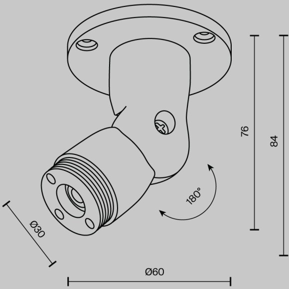 Шарнирное основание для накладного монтажа системы Maytoni Shelf без ввода питания C027CS-B