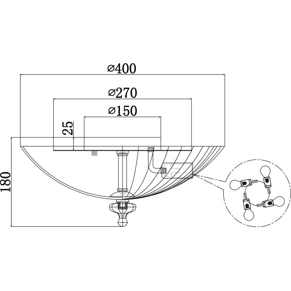 Настенно-потолочный светильник Maytoni C809CL-04CH Bonnet под лампы 4xE14 60W