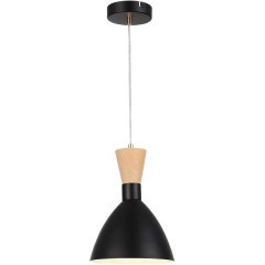 SLE1256-403-01 Светильник подвесной Черный/Черный, Светлое дерево, Золотистый E14 1*40W VISTA
