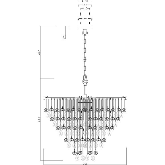 Подвесная люстра хрустальная Linn MOD091PL-09CH