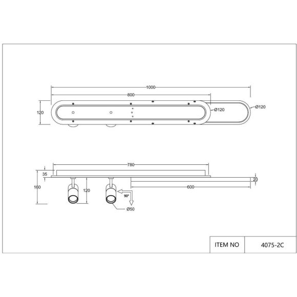 Настенно-потолочный светильник Planar 4075-2C