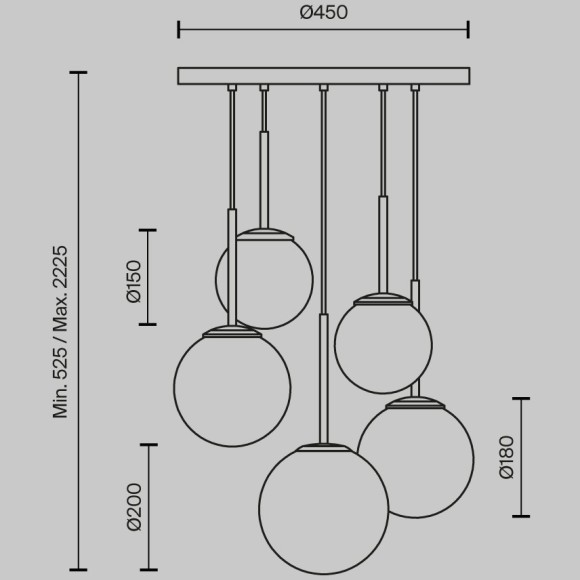 Подвесной светильник Maytoni MOD321PL-05B Подвесной светильник Maytoni MOD321PL-05B