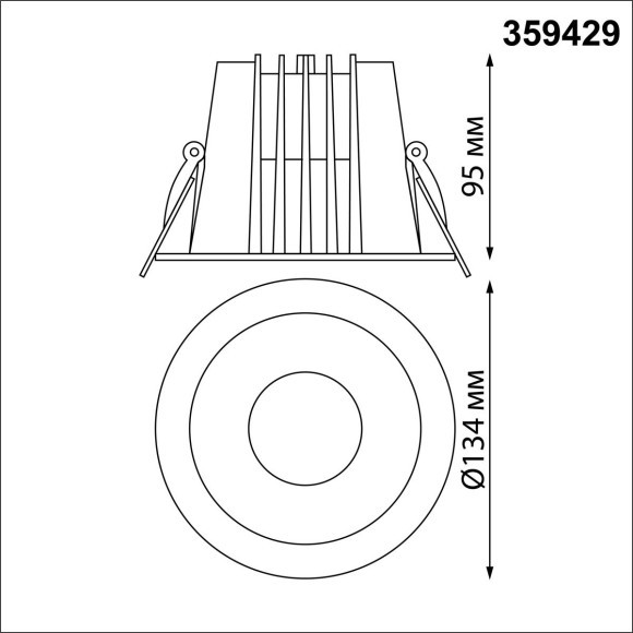 Светильник встраиваемый с переключателем цветовой температуры IP65 LED 20W 3000К\4000К\6000К Novotech LANG 359429
