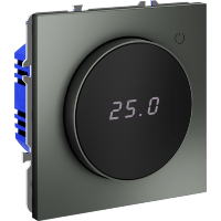 Терморегулятор электронный VOLTUM S70 с индикацией и датчиком, для теплого пола, (титан)