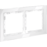 Рамка стеклянная VOLTUM S70 на 2 поста, (белый, стекло)