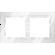 Рамка стеклянная VOLTUM S70 на 2 поста, (белый, стекло)