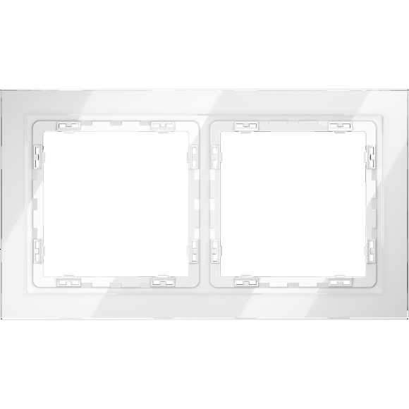 Рамка стеклянная VOLTUM S70 на 2 поста, (белый, стекло)