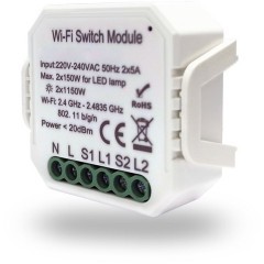 Двухканальное Wi-Fi реле-выключатель Denkirs RL1000 RL1002-SM