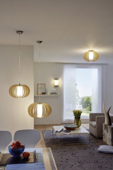 95598 STELLATO 1 Потолочный светильник с абажуром из дерева, белый, никель, L580, W55, H55, 1xE27, 60Вт 95598 STELLATO 1 Потолочный светильник с абажуром из дерева, белый, никель, L580, W55, H55, 1xE27, 60Вт