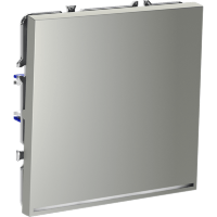 Проходной переключатель встраиваемый VOLTUM S70 одноклавишный с подсветкой 10А, (сталь)