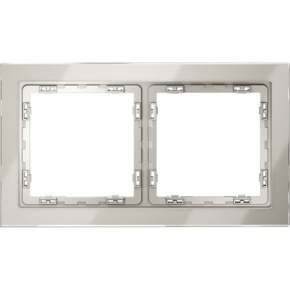 Рамка стеклянная VOLTUM S70 на 2 поста, (кашемир, стекло)