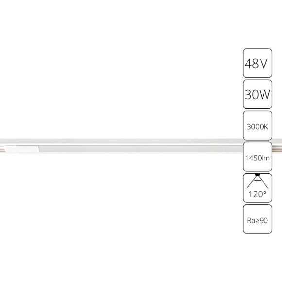 A7285PL-1WH Трековый магнитный светодиодный светильник Arte Lamp Optima CRI90+ 3000К 1450Лм 120° 30Вт