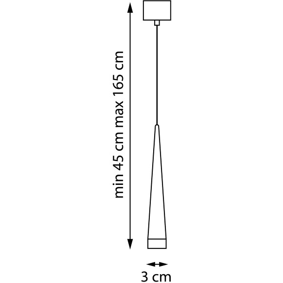 Lightstar Punto mini 807007 Тонкий декоративный светодиодный подвесной светильник, диаметр 3см, основание черное матовое, CCT перекл. цветовой температуры, 4Вт 282Лм CRI90 24° 3000;4000;6000К IP20