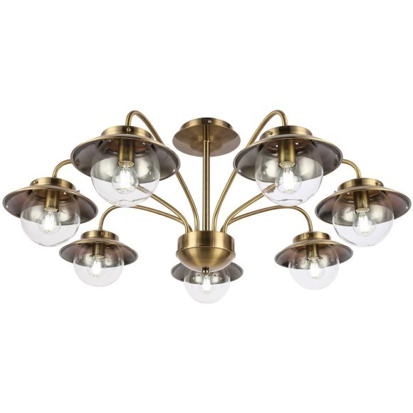 SLE110102-07 Светильник потолочный Античная бронза/Прозрачный E14 7*40W GARONNI