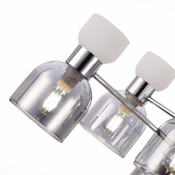 SLE1045-102-06 Светильник потолочный Хром/Белый, Дымчатый E14 6*40W VENTO SLE1045-102-06 Светильник потолочный Хром/Белый, Дымчатый E14 6*40W VENTO