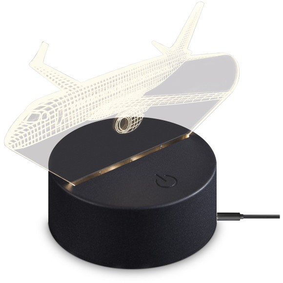 Freya Meta FR6147TL-L5B1 Аккумуляторный LED-ночник самолет USB TYPE-C, 5 Вт, 3000-6000К, CRI 80, 300 лм, 120°, основание черный акрил, плафон акриловый, сенсорный выключатель (он же переключатель цвет. температуры)