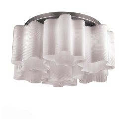 SL117.502.06 Люстра потолочная ST-Luce Серебристый/Белый с полосками E27 6*60W ONDE SL117.502.06 Люстра потолочная ST-Luce Серебристый/Белый с полосками E27 6*60W ONDE