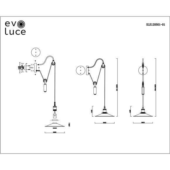 SLE120501-01 Светильник настенный Черный/Черный E27 1*60W ESPERAZZA