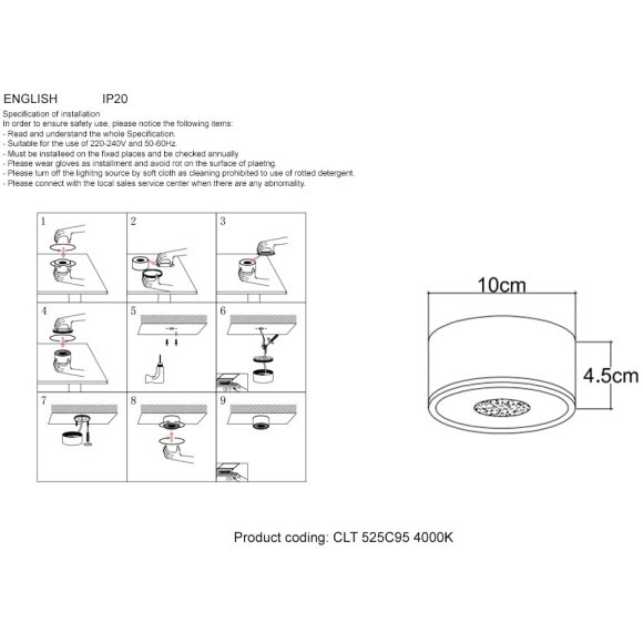 Светильник потолочный Crystal Lux CLT 525C70 BL 4000K