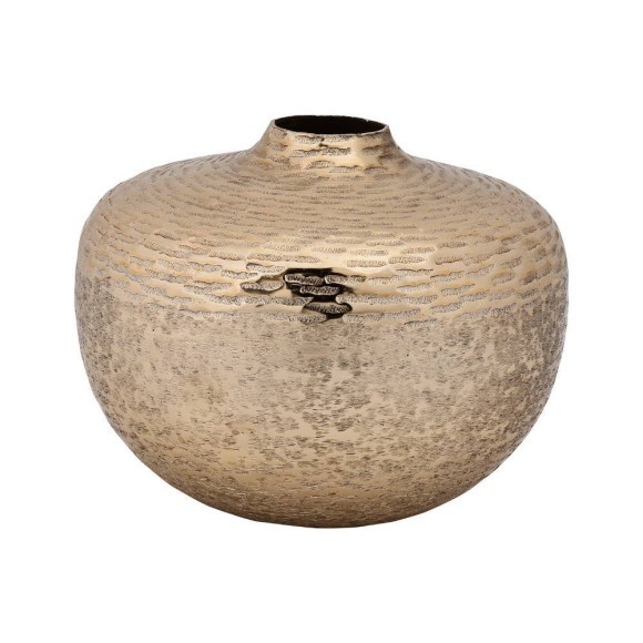 421342 KURASHIKI Ваза декоративная металл брашированное золото H190 Ø250 421342 KURASHIKI Ваза декоративная металл брашированное золото H190 Ø250