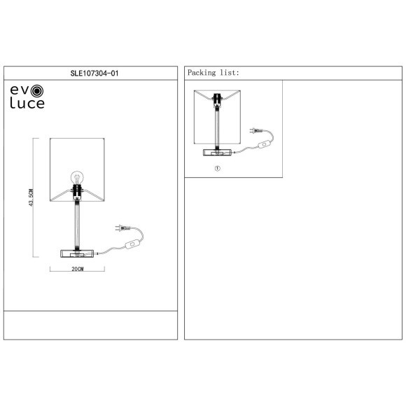 SLE107304-01 Прикроватная лампа Никель/Белый E14 1*40W NOIA