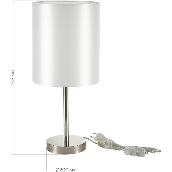 SLE107304-01 Прикроватная лампа Никель/Белый E14 1*40W NOIA