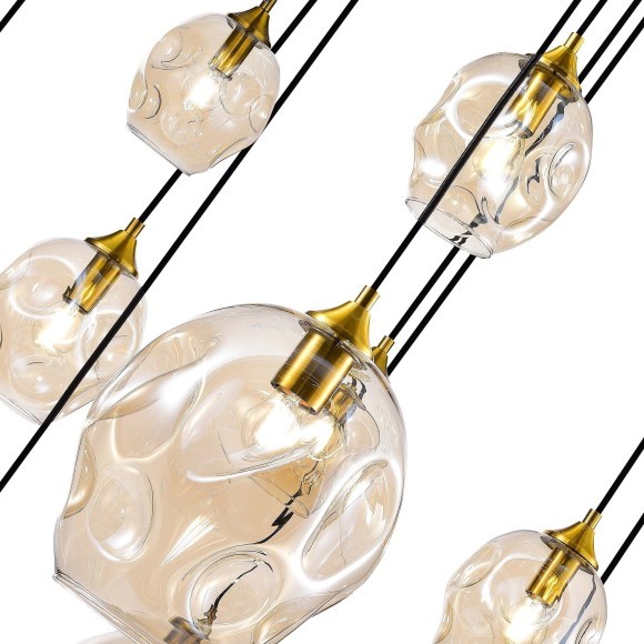 SL1188.303.16 Люстра подвесная ST-Luce Латунь/Коньячный E14/E27 12+4*40W IDESIA SL1188.303.16 Люстра подвесная ST-Luce Латунь/Коньячный E14/E27 12+4*40W IDESIA