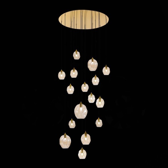 SL1188.303.16 Люстра подвесная ST-Luce Латунь/Коньячный E14/E27 12+4*40W IDESIA SL1188.303.16 Люстра подвесная ST-Luce Латунь/Коньячный E14/E27 12+4*40W IDESIA