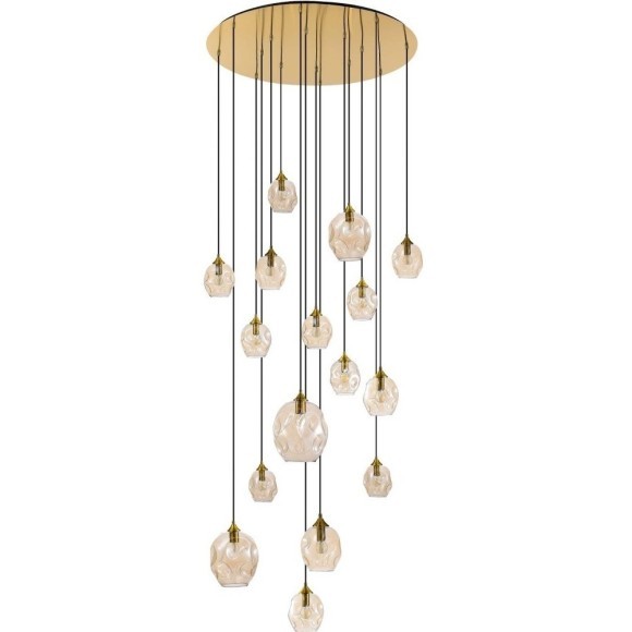 SL1188.303.16 Люстра подвесная ST-Luce Латунь/Коньячный E14/E27 12+4*40W IDESIA SL1188.303.16 Люстра подвесная ST-Luce Латунь/Коньячный E14/E27 12+4*40W IDESIA