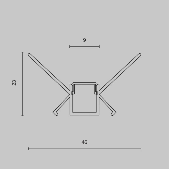 Алюминиевый профиль скрытого монтажа 46x23 ALM-4623-S-2M