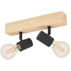 99478 Спот TOWNSHEND 3, 2x60W(E27), дерево, сталь, коричневый, черный