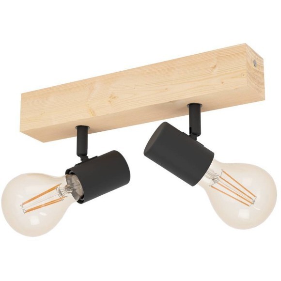 99478 Спот TOWNSHEND 3, 2x60W(E27), дерево, сталь, коричневый, черный