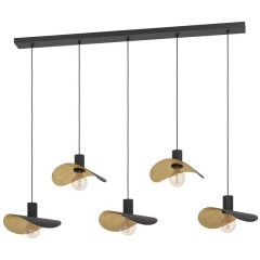 390396 Подвес SACEDA, 5X40W(E27), сталь, черный, золотой