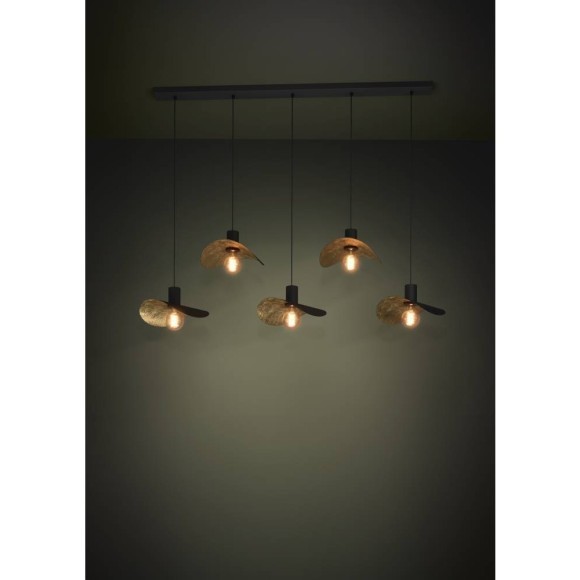390396 Подвес SACEDA, 5X40W(E27), сталь, черный, золотой