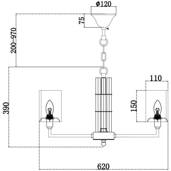Люстра подвесная Maytoni H015PL-06G Metropolitan под лампы 6xE14 40W Люстра подвесная Maytoni H015PL-06G Metropolitan под лампы 6xE14 40W