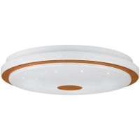 900598 Настенно-потолочный светильник LANCIANO 1, LED 24W, 1900lm, H75, Ø400, сталь, дерево, белый, коричневый/пластик с эффектом кристаллов, белый, х