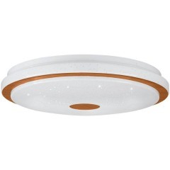 900598 Настенно-потолочный светильник LANCIANO 1, LED 24W, 1900lm, H75, Ø400, сталь, дерево, белый, коричневый/пластик с эффектом кристаллов, белый, х
