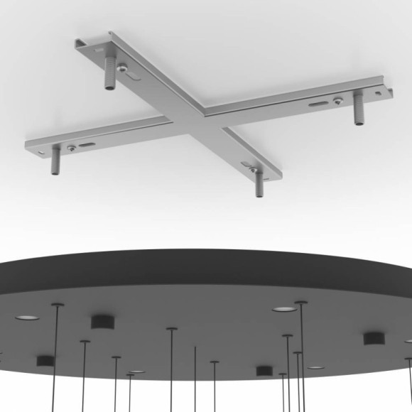 390333 Люстра диммируемая ESPARDELLO, 6X5,4W (LED), 3000K, 3060lm, ?580, сталь, черный/стекло, прозрачный