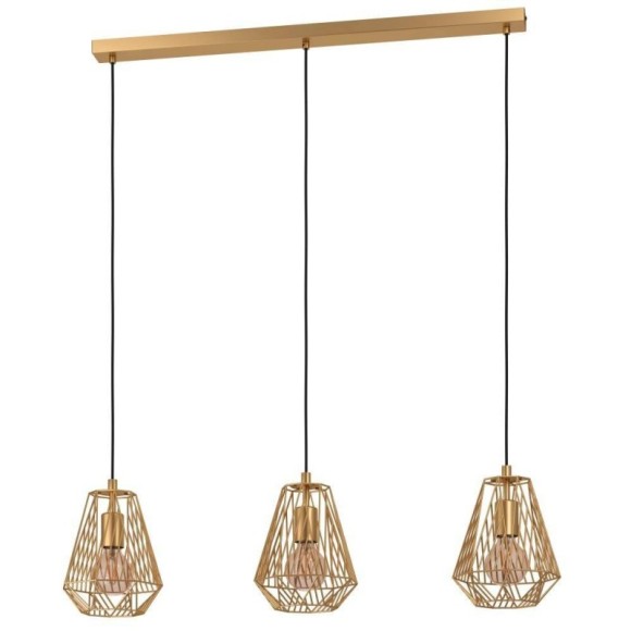 43696 Подвесной потолочный светильник (люстра) STYPE, 3Х40W, E27, L950, B200, H1100, сталь, золотой