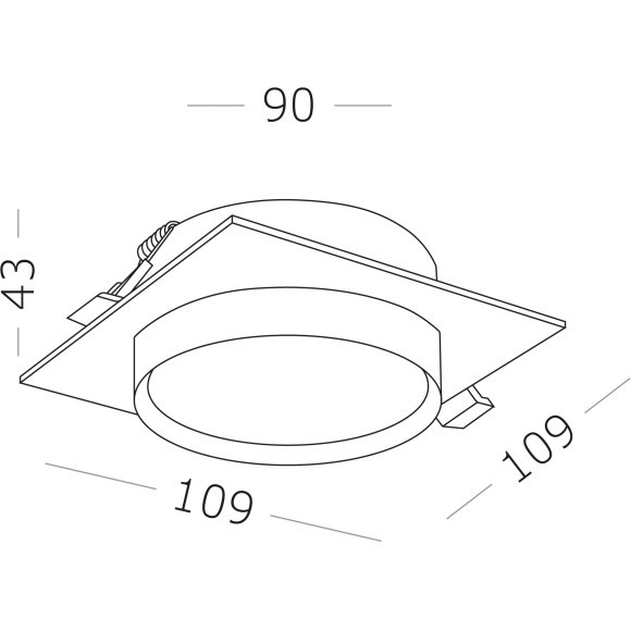 ST258.518.01 Св-к встр. Белый GX53 1*50W IP20 L109xW109xH43 220V Без ламп Встраиваемые светильники