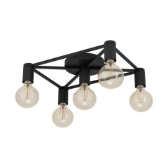 Черный потолочный светильник EGLO SPEKE 43721 под 5 ламп E27, макс. 5 × 40Вт, стальной корпус, подключение 220В, IP20, 415 × 310 × 105 мм