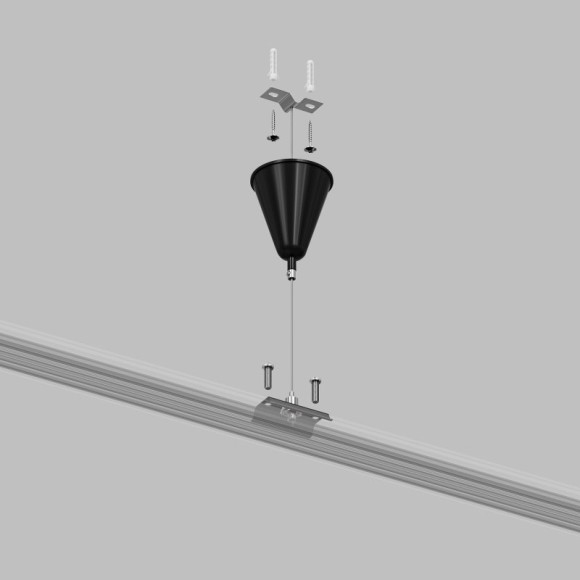 Подвес 1шт, 1.5м, для накладных однофазных шинопроводов Denkirs TR1105-BK