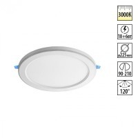 Светильник встраиваемый светодиодный (три сценария работы) IP20 LED 3000К 18W+6W 1680Лм SPAN 359022