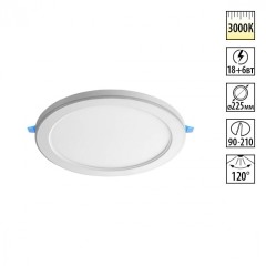 Светильник встраиваемый светодиодный (три сценария работы) IP20 LED 3000К 18W+6W 1680Лм SPAN 359022 Светильник встраиваемый светодиодный (три сценария работы) IP20 LED 3000К 18W+6W 1680Лм SPAN 359022