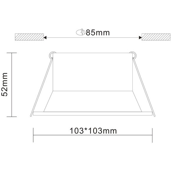 ST207.518.01 Св-к встр. Белый GU10 1*50W  L103xW103xH52 220V Без ламп Встраиваемые светильники